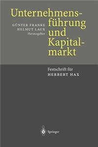 Unternehmensführung Und Kapitalmarkt