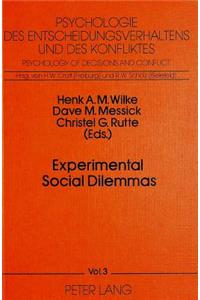 Experimental Social Dilemmas