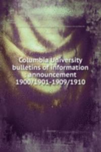 Columbia University bulletins of information
