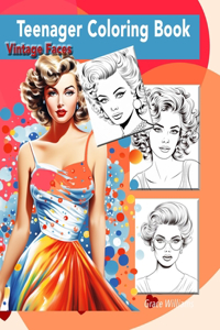 Vintage Faces Teenager Coloring Book