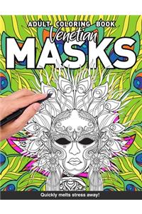 Venetian masks Adults Coloring Book