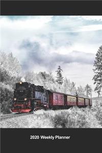 Plan On It 2020 Weekly Calendar Planner - Locomotive Train On A Snowy Day