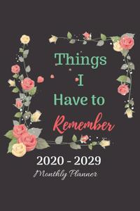 Things I Have to Remember Notebook Diary