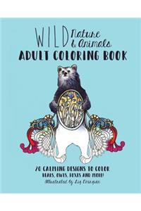 Wild Nature & Animals Adult Coloring Book