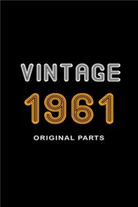 Retro Birthday - Vintage 1961 Notebook Original Parts Gift