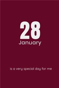 28 January is a special day for me Journal, Notebook To Do Lists, Notepad and daily planner, Great Birthday Gift, First Met day, Marriage day
