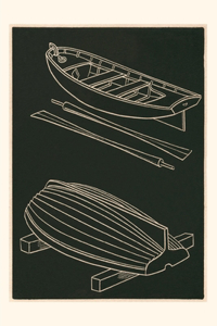 Vintage Journal Rowboats and Oars
