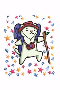Hiking Stars Cat Notebook