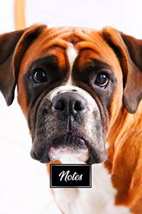 Boxer Dog Pup Puppy Doggie Notebook Bullet Journal Diary Composition Book Notepad - Tired Look