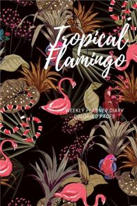 Tropical Flamingo, Weekly planner, Diary, Coloring pages