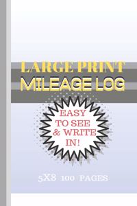 Mileage Log Large Print