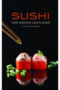 Sushi Note Monthly 2020 Planner 12 Month Calendar