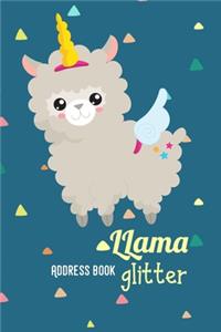 Llama glitter Address Book
