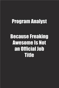 Program Analyst Because Freaking Awesome Is Not an Official Job Title.