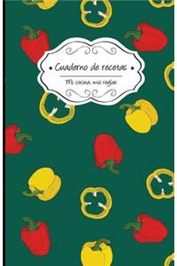 Cuaderno de recetas en blanco