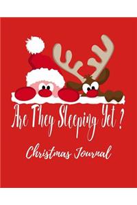 Are They Sleeping Yet? Christmas Journal: Holiday Season Daily Writing Book: Personal 8 X 10 Blank Lined 100 Pages Notebook: Start a Diary Each Day with a Line or Two