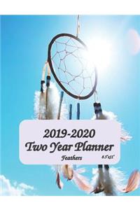 2019-2020 Feathers Two Year Planner 8.5"x11": 2 Year - 24 Months Calendar Planner - See it Bigger Monthly Schedule Organizer - Agenda Planner - Goal and Productivity Planner - Clarity Clear Mind