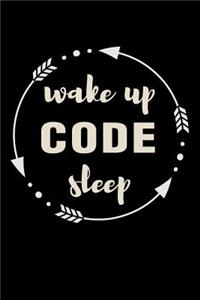Wake Up Code Sleep Gift Notebook for Web Developers