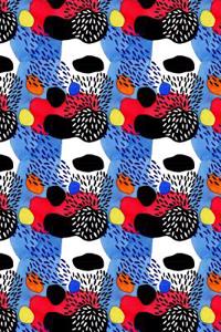 Journal Notebook Abstract Watercolor Pattern Red and Blue