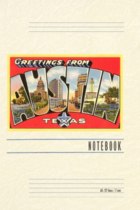 Vintage Lined Notebook Greetings from Austin, Texas