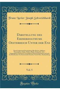 Darstellung des Erzherzogthums Oesterreich Unter der Ens, Vol. 5: Durch Umfassende Beschreibung Aller Ruinen, Schlösser, Werrschaften, Städte, Märkte, Dörfer, Rotten &C. &C., Topographisch-Statistisch-Genealogisch-Historisch Bearbeitet und nach den