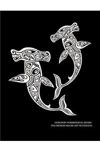 Hawaiian Hammerhead Shark Polynesian Maori Art Notebook
