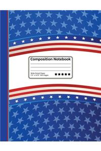 Patriotic USA Flag Composition Notebook