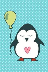 Penguin Holding a Balloon Notebook
