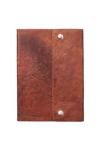 Journals Classic Full Grain Genuine Leather W/Buttons Brown