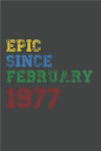 Gift Idea Epic Since February 1977 Notebook Vintage Birthday Gift Idea