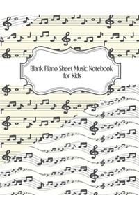 Blank Piano Sheet Music Notebook for Kids