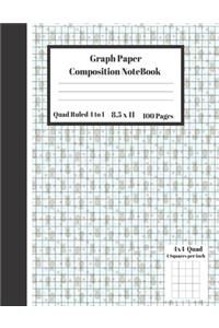 Graph Composition Notebook 4 Squares per inch 4x4 Quad Ruled 4 to 1 / 8.5 x 11 100 Sheets