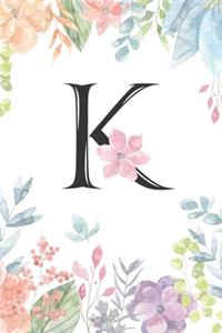 Monogrammed Floral K Journal by Crazy Beautiful Designs
