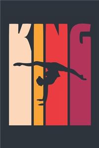Vintage Gymnastics Notebook 'Gymnastics King' - Boys Gymnastics Writing Journal - Gymnast Gift - Retro Gymnastics Diary