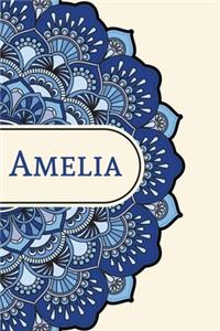 Mandala Notebook with Personalized Monogram Amelia