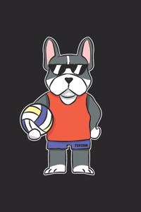 Volleyball Dog Notebook: Graph Paper Journal 6x9 - 120 Pages