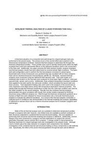 Nonlinear Thermal Analyses of a Liquid Hydrogen Tank Wall