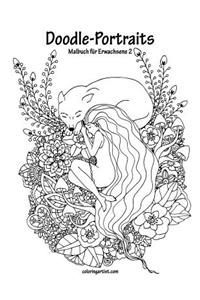 Malbuch mit Doodle-Portraits für Erwachsene 2