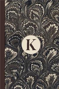 Monogram K Marble Notebook (Coffee Peacock Edition)