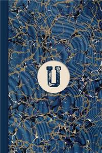 Monogram U Marble Notebook (Blue Ginger Edition)