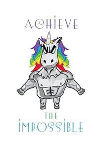 Achieve the Impossible Unicorn Wide Rule Composition Notebook