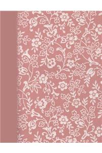 Notebook: Lined Journal - Composition Book - 8.5 X 11 Paper - Wide Ruled - 100 Pages - Mauve Floral Design