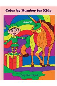 Color by Number for Kids Unicorns