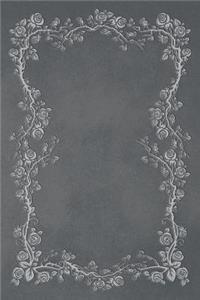 Slate Grey 101 - Blank Notebook With Color Me Too! Rose Vines - 6x9