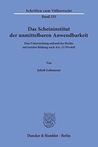 Das Scheininstitut Der Unmittelbaren Anwendbarkeit
