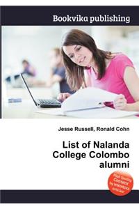 List of Nalanda College Colombo Alumni