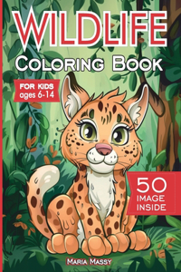 Wildlife coloring book for kids 6-14 ages