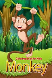 Monkey coloring book for Kids