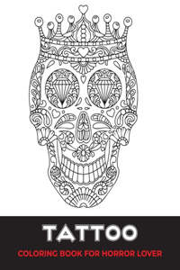 Tattoo coloring book for horror lover