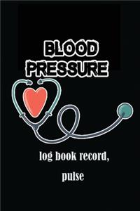 Blood pressure log book record, pulse